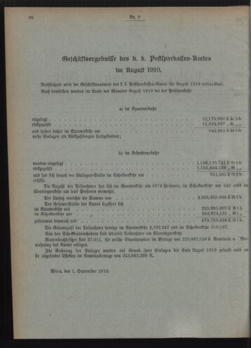 Verordnungsblatt des Postsparkassen-Amtes in Wien 19100901 Seite: 2