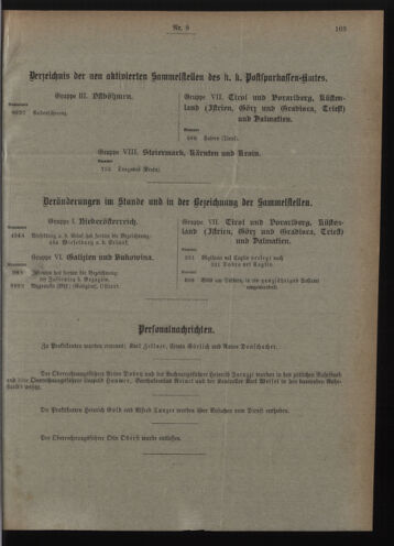 Verordnungsblatt des Postsparkassen-Amtes in Wien 19100901 Seite: 9