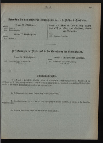 Verordnungsblatt des Postsparkassen-Amtes in Wien 19101001 Seite: 9