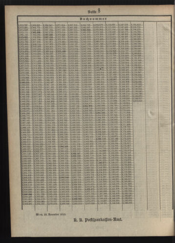 Verordnungsblatt des Postsparkassen-Amtes in Wien 19101201 Seite: 22