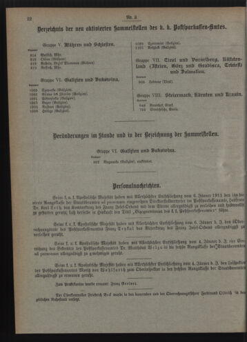 Verordnungsblatt des Postsparkassen-Amtes in Wien 19110201 Seite: 10