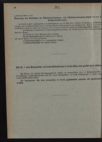 Verordnungsblatt des Postsparkassen-Amtes in Wien 19110301 Seite: 2