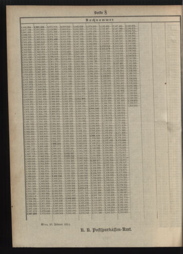 Verordnungsblatt des Postsparkassen-Amtes in Wien 19110301 Seite: 20