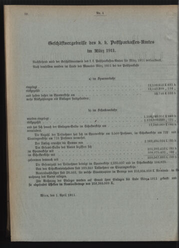 Verordnungsblatt des Postsparkassen-Amtes in Wien 19110401 Seite: 2