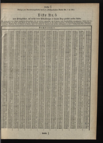 Verordnungsblatt des Postsparkassen-Amtes in Wien 19110501 Seite: 11