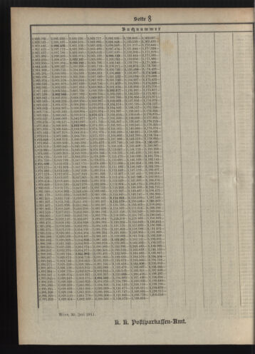 Verordnungsblatt des Postsparkassen-Amtes in Wien 19110701 Seite: 18