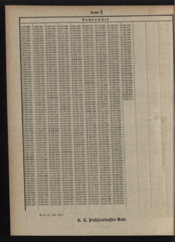 Verordnungsblatt des Postsparkassen-Amtes in Wien 19110801 Seite: 18