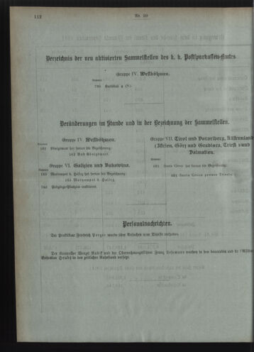 Verordnungsblatt des Postsparkassen-Amtes in Wien 19111002 Seite: 10