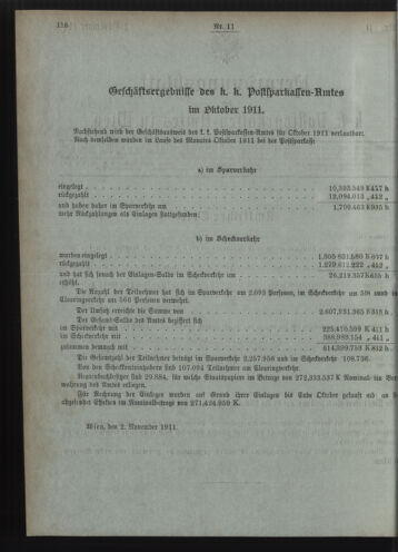 Verordnungsblatt des Postsparkassen-Amtes in Wien 19111102 Seite: 2