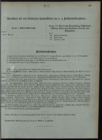 Verordnungsblatt des Postsparkassen-Amtes in Wien 19111102 Seite: 9