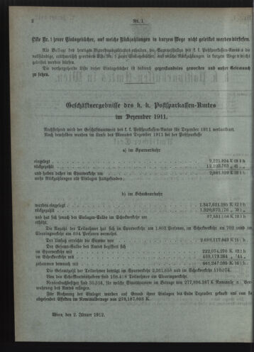 Verordnungsblatt des Postsparkassen-Amtes in Wien 19120102 Seite: 2