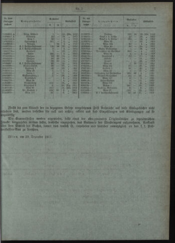 Verordnungsblatt des Postsparkassen-Amtes in Wien 19120102 Seite: 7