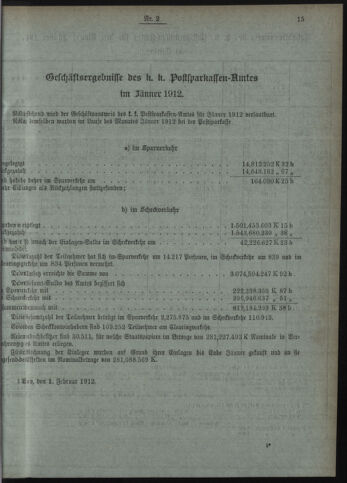 Verordnungsblatt des Postsparkassen-Amtes in Wien 19120201 Seite: 3