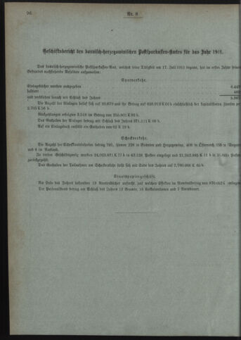 Verordnungsblatt des Postsparkassen-Amtes in Wien 19120801 Seite: 12