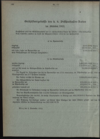 Verordnungsblatt des Postsparkassen-Amtes in Wien 19121102 Seite: 2