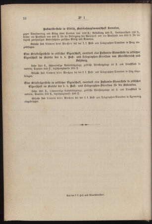 Post- und Telegraphen-Verordnungsblatt für das Verwaltungsgebiet des K.-K. Handelsministeriums 18840110 Seite: 10