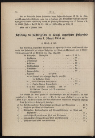 Post- und Telegraphen-Verordnungsblatt für das Verwaltungsgebiet des K.-K. Handelsministeriums 18840119 Seite: 2