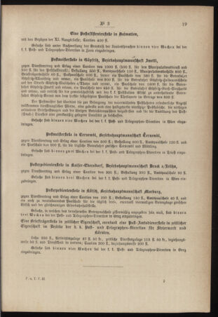 Post- und Telegraphen-Verordnungsblatt für das Verwaltungsgebiet des K.-K. Handelsministeriums 18840119 Seite: 5