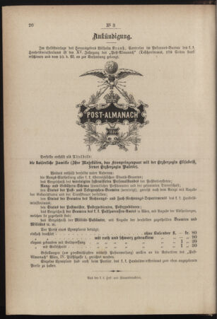 Post- und Telegraphen-Verordnungsblatt für das Verwaltungsgebiet des K.-K. Handelsministeriums 18840119 Seite: 6