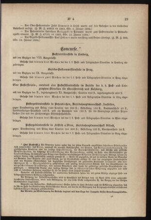 Post- und Telegraphen-Verordnungsblatt für das Verwaltungsgebiet des K.-K. Handelsministeriums 18840124 Seite: 3