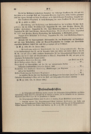 Post- und Telegraphen-Verordnungsblatt für das Verwaltungsgebiet des K.-K. Handelsministeriums 18840201 Seite: 6