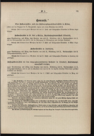 Post- und Telegraphen-Verordnungsblatt für das Verwaltungsgebiet des K.-K. Handelsministeriums 18840201 Seite: 7