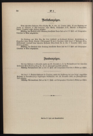 Post- und Telegraphen-Verordnungsblatt für das Verwaltungsgebiet des K.-K. Handelsministeriums 18840201 Seite: 8