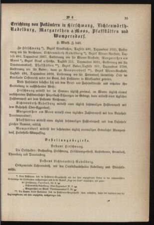 Post- und Telegraphen-Verordnungsblatt für das Verwaltungsgebiet des K.-K. Handelsministeriums 18840210 Seite: 3