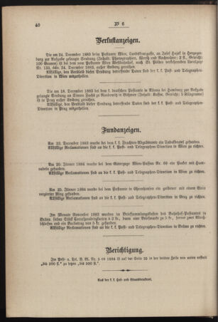 Post- und Telegraphen-Verordnungsblatt für das Verwaltungsgebiet des K.-K. Handelsministeriums 18840210 Seite: 8