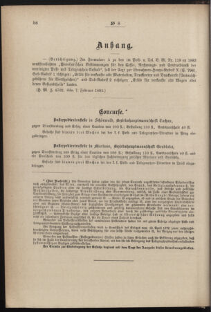 Post- und Telegraphen-Verordnungsblatt für das Verwaltungsgebiet des K.-K. Handelsministeriums 18840214 Seite: 10