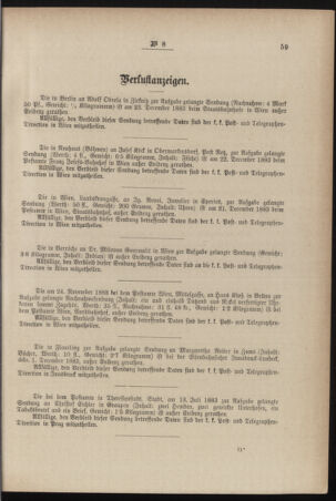 Post- und Telegraphen-Verordnungsblatt für das Verwaltungsgebiet des K.-K. Handelsministeriums 18840214 Seite: 11