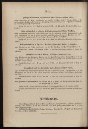 Post- und Telegraphen-Verordnungsblatt für das Verwaltungsgebiet des K.-K. Handelsministeriums 18840226 Seite: 6