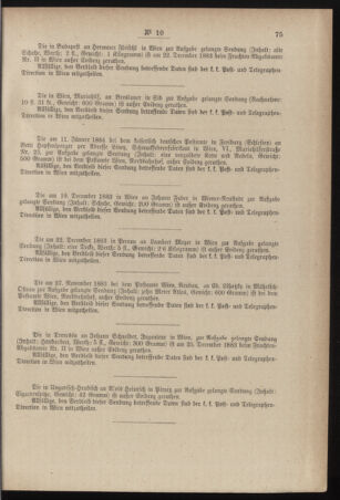 Post- und Telegraphen-Verordnungsblatt für das Verwaltungsgebiet des K.-K. Handelsministeriums 18840226 Seite: 7