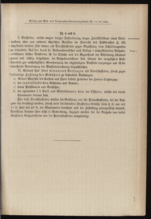 Post- und Telegraphen-Verordnungsblatt für das Verwaltungsgebiet des K.-K. Handelsministeriums 18840306 Seite: 11