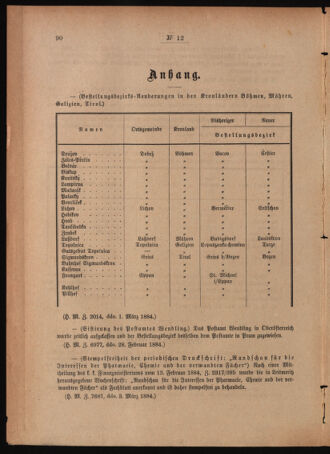 Post- und Telegraphen-Verordnungsblatt für das Verwaltungsgebiet des K.-K. Handelsministeriums 18840308 Seite: 4