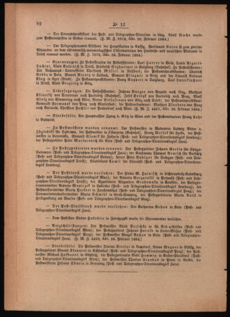 Post- und Telegraphen-Verordnungsblatt für das Verwaltungsgebiet des K.-K. Handelsministeriums 18840308 Seite: 6