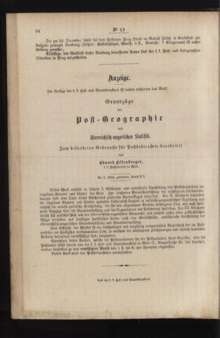 Post- und Telegraphen-Verordnungsblatt für das Verwaltungsgebiet des K.-K. Handelsministeriums 18840308 Seite: 8