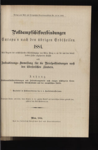 Post- und Telegraphen-Verordnungsblatt für das Verwaltungsgebiet des K.-K. Handelsministeriums 18840308 Seite: 9