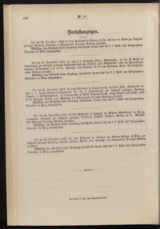 Post- und Telegraphen-Verordnungsblatt für das Verwaltungsgebiet des K.-K. Handelsministeriums 18840316 Seite: 6