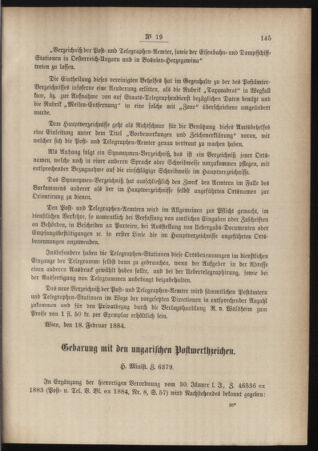 Post- und Telegraphen-Verordnungsblatt für das Verwaltungsgebiet des K.-K. Handelsministeriums 18840419 Seite: 3