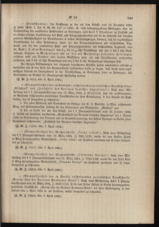 Post- und Telegraphen-Verordnungsblatt für das Verwaltungsgebiet des K.-K. Handelsministeriums 18840419 Seite: 7