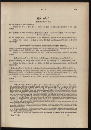 Post- und Telegraphen-Verordnungsblatt für das Verwaltungsgebiet des K.-K. Handelsministeriums 18840419 Seite: 9