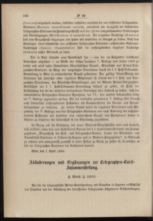 Post- und Telegraphen-Verordnungsblatt für das Verwaltungsgebiet des K.-K. Handelsministeriums 18840501 Seite: 2