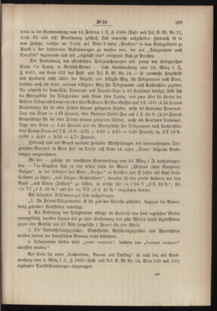 Post- und Telegraphen-Verordnungsblatt für das Verwaltungsgebiet des K.-K. Handelsministeriums 18840501 Seite: 3