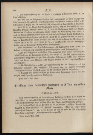 Post- und Telegraphen-Verordnungsblatt für das Verwaltungsgebiet des K.-K. Handelsministeriums 18840512 Seite: 2