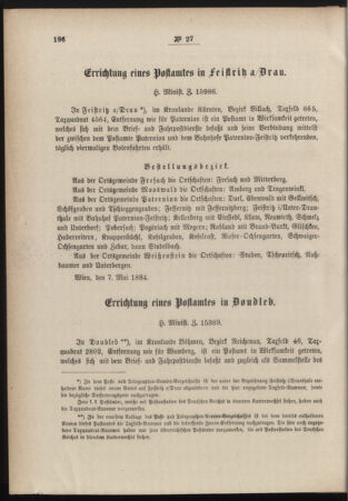 Post- und Telegraphen-Verordnungsblatt für das Verwaltungsgebiet des K.-K. Handelsministeriums 18840519 Seite: 4