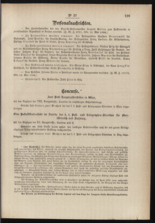 Post- und Telegraphen-Verordnungsblatt für das Verwaltungsgebiet des K.-K. Handelsministeriums 18840519 Seite: 7