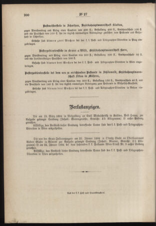 Post- und Telegraphen-Verordnungsblatt für das Verwaltungsgebiet des K.-K. Handelsministeriums 18840519 Seite: 8