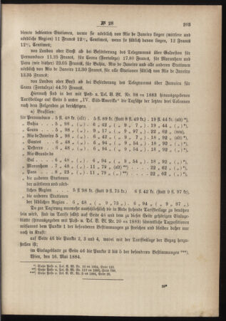 Post- und Telegraphen-Verordnungsblatt für das Verwaltungsgebiet des K.-K. Handelsministeriums 18840528 Seite: 3