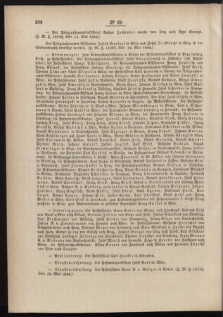 Post- und Telegraphen-Verordnungsblatt für das Verwaltungsgebiet des K.-K. Handelsministeriums 18840528 Seite: 6